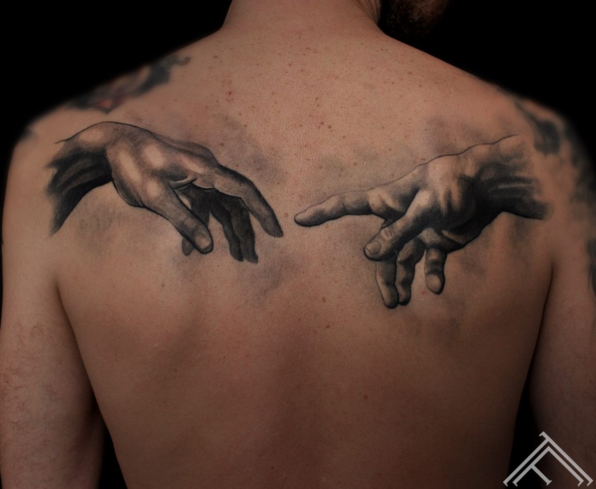 Divine Touch Creation of Adam Michelangelo Vertigo tattoofrequency