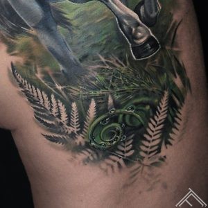 runninghorse-horse-animal-tattoo-tattoofrequency-riga-marispavlo-zirgs-forest-wood-trees-art-close up