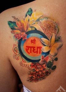 SriRadha-tattoo-champaka-kadamba-tulsi-flower-art-marispavlo-tattoofrequency-love