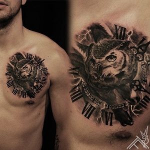 owl-clock-time-bird-puce-laiks-pulkstenis-putns-tattoo-tattoofrequency-riga-latvija-martinssilins